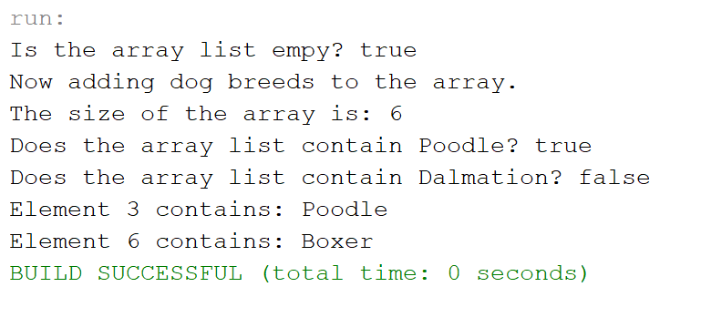 Question 5 Output